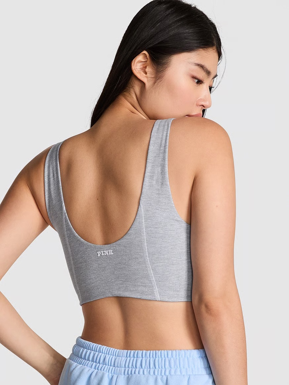 PINK Victoria's Secret Gray Cotton Scoop Sports Bra Size M